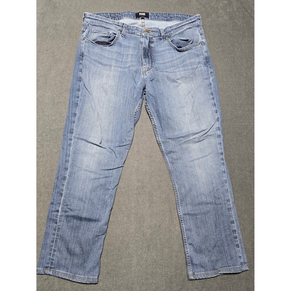 Paige Mens Jeans Size 36 Light Wash Denim Blue Casual Modern‎ Straight Leg
